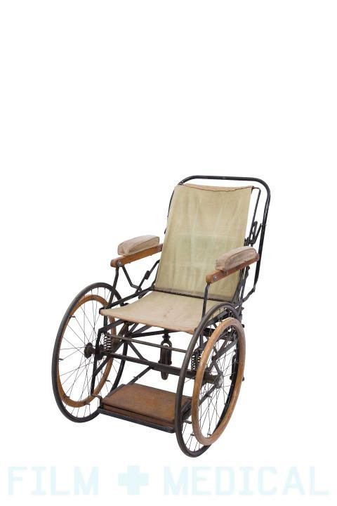 Period khaki fabric wheelchair
